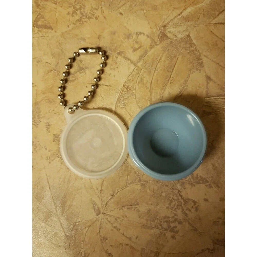 Vintage Tupperware Keychain Bowl with Lid Seal Blue c1970s Nice Condition USA